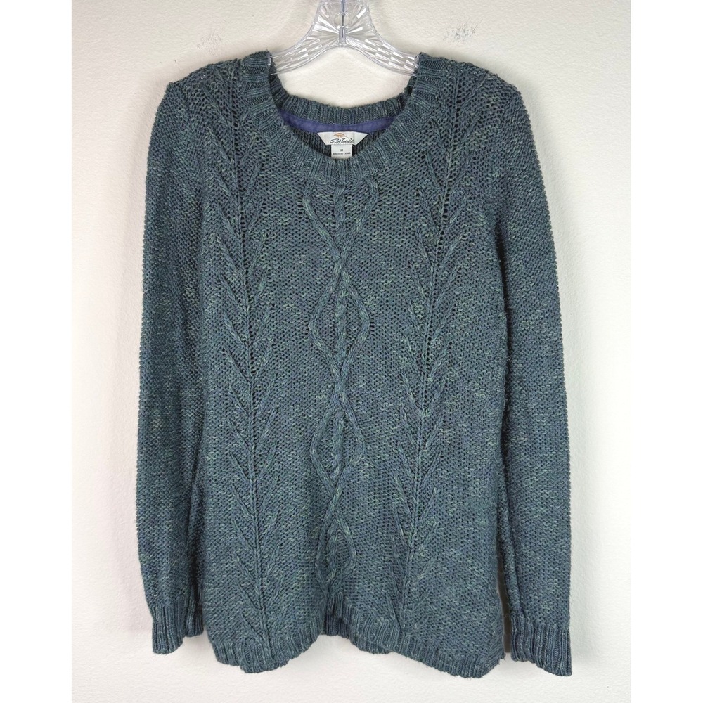 Bob Timberlake Sweater Womens Medium Fisherman Cable Knit Wool Blend Pullover